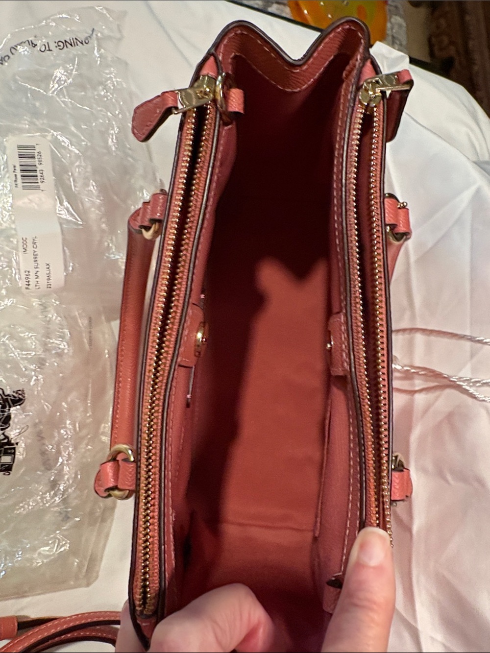 NWOT Coach Mini Surrey Carryall in Rose Petal Pink Satchel Crossbody F44962 - Picture 4 of 12